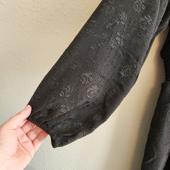 Draper James Size 2X Black Long Sleeve Smocked Waist Dress - Picture 4 of 12